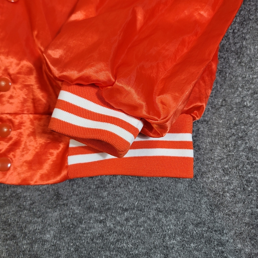 Vintage Home Depot Satin Varsity Jacket Men’s L Made in USA Orange Hartwell 90's - Picture 9 of 9